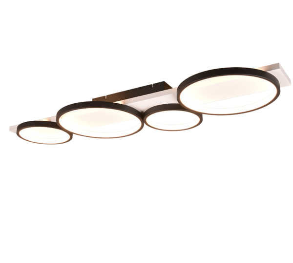 Φωτιστικό Οροφής Trio Lighting LED 44W 3000K Μαύρου Χρώματος Step Dimmable - 643810432