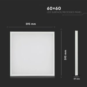 LED Πάνελ Τετράγωνο 2 σε 1 Επιφανειακό – Χωνευτό 40W V-TAC 60 x 60 cm Φυσικό 4000K – 64511