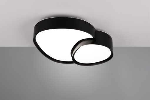 Φωτιστικό Οροφής Μαύρο Ματ RISE LED 21W 2400lm CCT Dimmable με Τηλεχειριστήριο Trio Lighting – 647510232