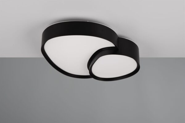 Φωτιστικό Οροφής Μαύρο Ματ RISE LED 21W 2400lm CCT Dimmable με Τηλεχειριστήριο Trio Lighting – 647510232