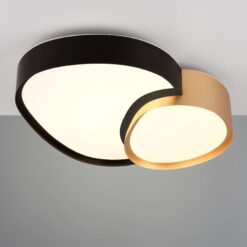 Φωτιστικό Οροφής RISE Trio Lighting LED 21W 2400lm CCT Dimmable Με Τηλεχειριστήριο Μαύρο-Χρυσό – 647510280