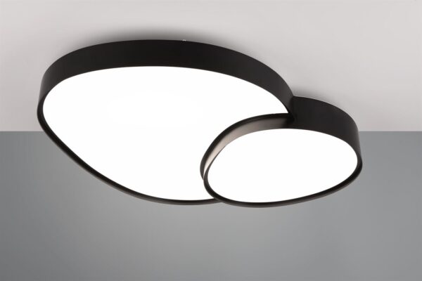 Φωτιστικό Οροφής RISE Trio Lighting LED 45W 5300lm CCT Dimmable Με Τηλεχειριστήριο Χρώματος Μαύρο Ματ – 647519232