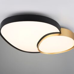 Φωτιστικό Οροφής RISE Trio Lighting LED 45W 5300lm CCT Dimmable Με Τηλεχειριστήριο Μαύρο Ματ-Χρυσό – 647519280