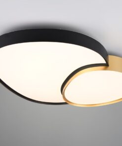 Φωτιστικό Οροφής RISE Trio Lighting LED 45W 5300lm CCT Dimmable Με Τηλεχειριστήριο Μαύρο Ματ-Χρυσό – 647519280