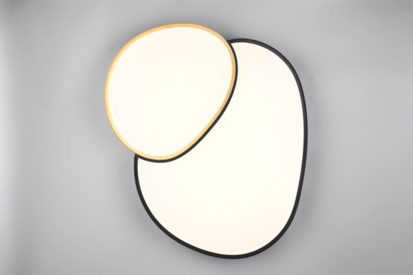 Φωτιστικό Οροφής RISE Trio Lighting LED 45W 5300lm CCT Dimmable Με Τηλεχειριστήριο Μαύρο Ματ-Χρυσό – 647519280
