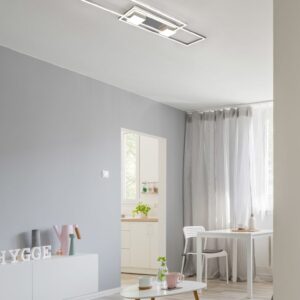 LED Φωτιστικό Οροφής ALBANY Νίκελ Ματ 37W 4300lm CCT Dimmable με Τηλεχειριστήριο Trio Lighting – 647710407