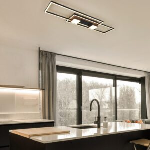 LED Φωτιστικό Οροφής ALBANY Μαύρο Ματ 37W 4300lm CCT Dimmable με Τηλεχειριστήριο Trio Lighting – 647710432