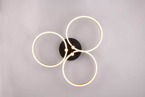 LED Φωτιστικό Οροφής Caruso Χρυσό/Μαύρο 43W 4980lm CCT Step Dimmable Trio Lighting – 648110680