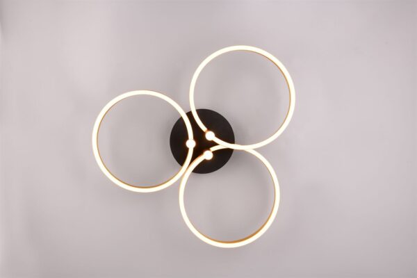 LED Φωτιστικό Οροφής Caruso Χρυσό/Μαύρο 43W 4980lm CCT Step Dimmable Trio Lighting – 648110680