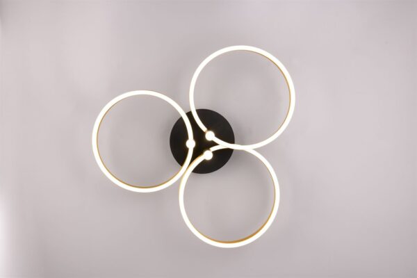 LED Φωτιστικό Οροφής Caruso Χρυσό/Μαύρο 43W 4980lm CCT Step Dimmable Trio Lighting – 648110680