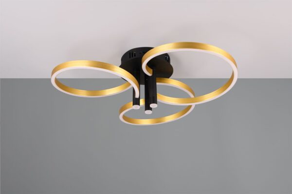 LED Φωτιστικό Οροφής Caruso Χρυσό/Μαύρο 43W 4980lm CCT Step Dimmable Trio Lighting – 648110680