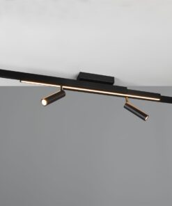 Φωτιστικό Οροφής Zeno Πτυσόμενο Μαύρο Ματ με 4x650lm LED Spot Μαύρα & Γραμμικό 1500lm CCT Dimmable με Τηλεχειριστήριο Trio Lighting – 648310532