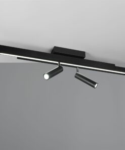 Φωτιστικό Οροφής Zeno Πτυσόμενο Μαύρο Ματ με 4x650lm LED Spot Μαύρα & Γραμμικό 1500lm CCT Dimmable με Τηλεχειριστήριο Trio Lighting – 648310532