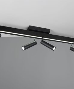 Φωτιστικό Οροφής Zeno Πτυσόμενο Μαύρο Ματ με 4x650lm LED Spot Μαύρα & Γραμμικό 1500lm CCT Dimmable με Τηλεχειριστήριο Trio Lighting – 648310532