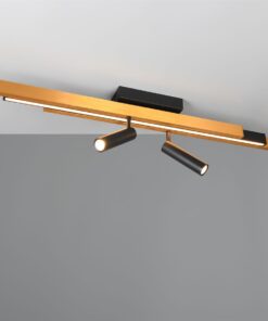 Φωτιστικό Οροφής Zeno Πτυσόμενο Χρυσό/ Μαύρο με 4x650lm LED Spot Μαύρα & Γραμμικό 1500lm CCT Dimmable με Τηλεχειριστήριο Trio Lighting – 648310580