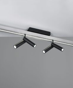 Φωτιστικό Οροφής Zeno Πτυσόμενο Βουρτσιμένο Αλουμίνιο με 6x650lm LED Spot Μαύρα & Γραμμικό 2200lm CCT Dimmable με Τηλεχειριστήριο Trio Lighting – 648310705