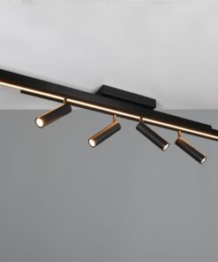 Φωτιστικό Οροφής Zeno Πτυσόμενο Μαύρο Ματ με 6x650lm LED Spot & Γραμμικό 2200lm CCT Dimmable με Τηλεχειριστήριο Trio Lighting – 648310732