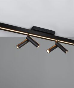 Φωτιστικό Οροφής Zeno Πτυσόμενο Μαύρο Ματ με 6x650lm LED Spot & Γραμμικό 2200lm CCT Dimmable με Τηλεχειριστήριο Trio Lighting – 648310732