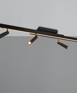 Φωτιστικό Οροφής Zeno Πτυσόμενο Μαύρο Ματ με 6x650lm LED Spot & Γραμμικό 2200lm CCT Dimmable με Τηλεχειριστήριο Trio Lighting – 648310732