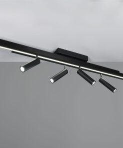 Φωτιστικό Οροφής Zeno Πτυσόμενο Μαύρο Ματ με 6x650lm LED Spot & Γραμμικό 2200lm CCT Dimmable με Τηλεχειριστήριο Trio Lighting – 648310732