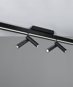 Φωτιστικό Οροφής Zeno Πτυσόμενο Μαύρο Ματ με 6x650lm LED Spot & Γραμμικό 2200lm CCT Dimmable με Τηλεχειριστήριο Trio Lighting – 648310732
