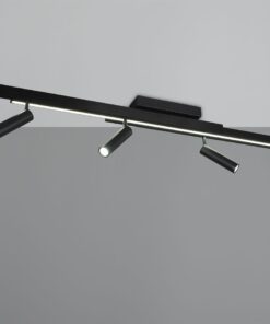 Φωτιστικό Οροφής Zeno Πτυσόμενο Μαύρο Ματ με 6x650lm LED Spot & Γραμμικό 2200lm CCT Dimmable με Τηλεχειριστήριο Trio Lighting – 648310732