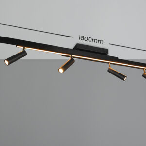 Φωτιστικό Οροφής Zeno Πτυσόμενο Μαύρο Ματ με 6x650lm LED Spot & Γραμμικό 2200lm CCT Dimmable με Τηλεχειριστήριο Trio Lighting – 648310732