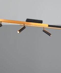 Φωτιστικό Οροφής Zeno Πτυσόμενο Χρυσό/ Μαύρο με 6x650lm LED Spot Μαύρα & Γραμμικό 2200lm CCT Dimmable με Τηλεχειριστήριο Trio Lighting – 648310780