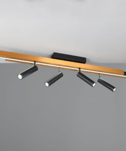 Φωτιστικό Οροφής Zeno Πτυσόμενο Χρυσό/ Μαύρο με 6x650lm LED Spot Μαύρα & Γραμμικό 2200lm CCT Dimmable με Τηλεχειριστήριο Trio Lighting – 648310780