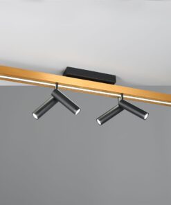 Φωτιστικό Οροφής Zeno Πτυσόμενο Χρυσό/ Μαύρο με 6x650lm LED Spot Μαύρα & Γραμμικό 2200lm CCT Dimmable με Τηλεχειριστήριο Trio Lighting – 648310780