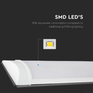 LED Πρισματικό Γραμμικό Φωτιστικό 60cm 15W V-TAC 2250lm 120° Φυσικό 4000K – 6488