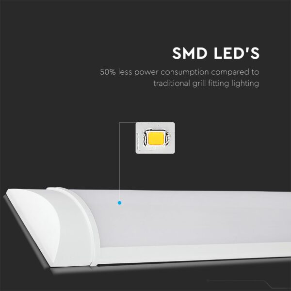 LED Πρισματικό Γραμμικό Φωτιστικό 60cm 15W V-TAC 2250lm 120° Φυσικό 4000K – 6488