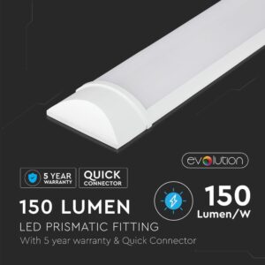 LED Πρισματικό Γραμμικό Φωτιστικό 60cm 15W V-TAC 2250lm 120° Φυσικό 4000K – 6488