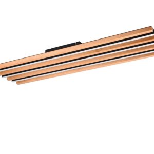Γραμμικό Φωτιστικό Οροφής Ξύλο+Μαύρο Ματ FONTANA LED 44W 5050lm Step Dimmable 3000K Trio Lighting – 648911332