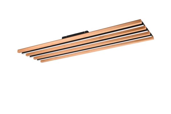 Γραμμικό Φωτιστικό Οροφής Ξύλο+Μαύρο Ματ FONTANA LED 44W 5050lm Step Dimmable 3000K Trio Lighting – 648911332