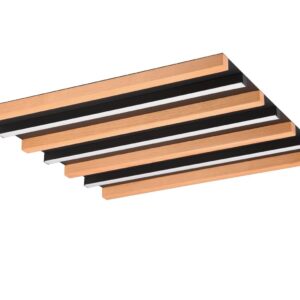 Φωτιστικό Οροφής 46x46cm Ξύλο+Μαύρο Ματ FONTANA LED 22W 2450lm Step Dimmable 3000K Trio Lighting – 648914532