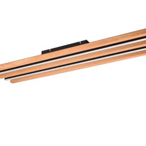 Γραμμικό Φωτιστικό Οροφής Ξύλο+Μαύρο Ματ FONTANA LED 27W 3050lm Step Dimmable 3000K Trio Lighting – 648917532