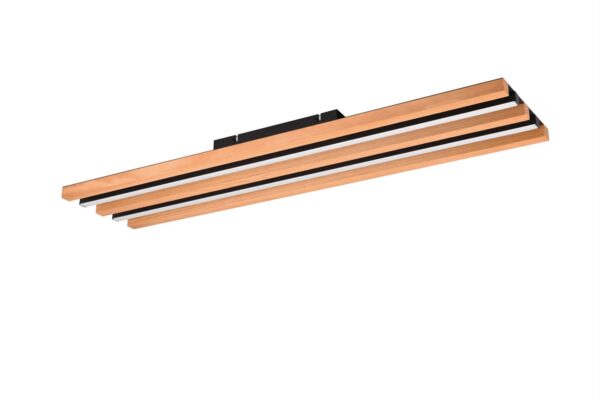 Γραμμικό Φωτιστικό Οροφής Ξύλο+Μαύρο Ματ FONTANA LED 27W 3050lm Step Dimmable 3000K Trio Lighting – 648917532
