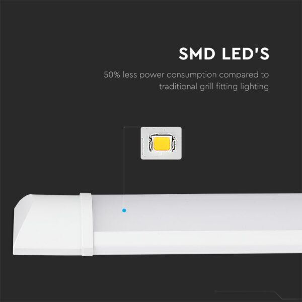 LED Πρισματικό Γραμμικό Φωτιστικό 120cm 30W V-TAC 4800lm 120° Ψυχρό 6400K – 6492