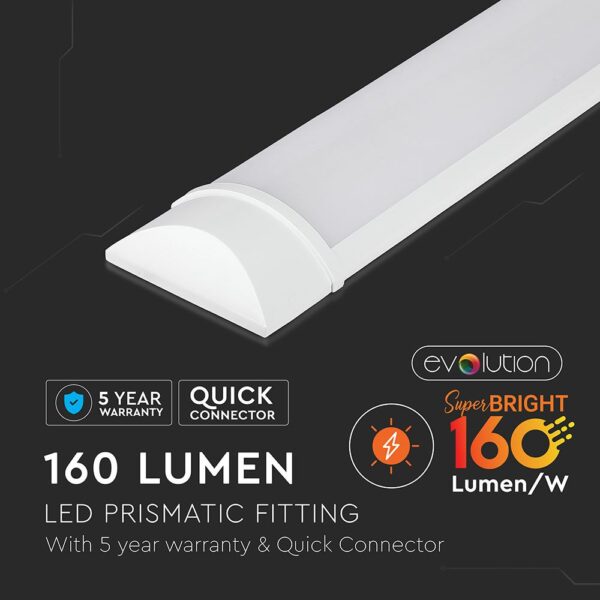 LED Πρισματικό Γραμμικό Φωτιστικό 120cm 30W V-TAC 4800lm 120° Ψυχρό 6400K – 6492
