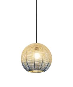 ΦΩΤΙΣΤΙΚΟ ΚΡΕΜΑΣΤΟ ΜΟΝΟΦΩΤΟ Ε27 RATTAN ΑΣΠΡΟ ΓΑΛΑΖΙΟ EUROLAMP – 144-33031