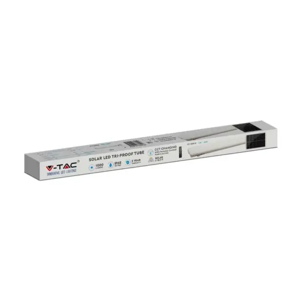 LED Ηλιακό Γραμμικό Φωτιστικό με Λευκό Σώμα και Χειριστήριο 18W V-TAC 120cm Αδιάβροχο  3000K-4000K-6400K – 6500