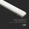 LED Ηλιακό Γραμμικό Φωτιστικό με Λευκό Σώμα και Χειριστήριο 18W V-TAC 120cm Αδιάβροχο  3000K-4000K-6400K – 6500