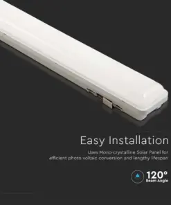 LED Ηλιακό Γραμμικό Φωτιστικό με Λευκό Σώμα και Χειριστήριο 18W V-TAC 120cm Αδιάβροχο 3000K-4000K-6400K – 6500