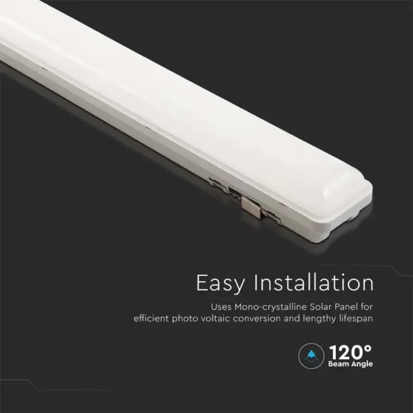 LED Ηλιακό Γραμμικό Φωτιστικό με Λευκό Σώμα και Χειριστήριο 18W V-TAC 120cm Αδιάβροχο  3000K-4000K-6400K – 6500