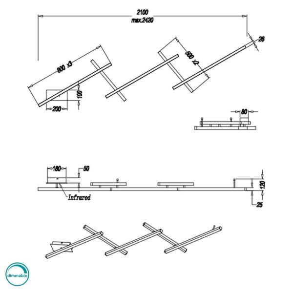 Φωτιστικό Οροφής Trio Lighting LED 23W  Νίκελ Ματ Μεταλλικό 2200lm RGBW 3000 – 5000K  651210507
