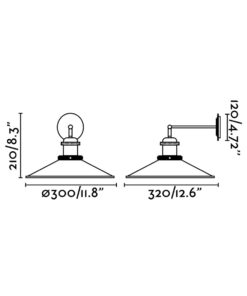 Faro Barcelona MARLIN Επιτοίχιο Φωτιστικό Μαύρου Χρυσού Χρώματος E27 25W – 65133