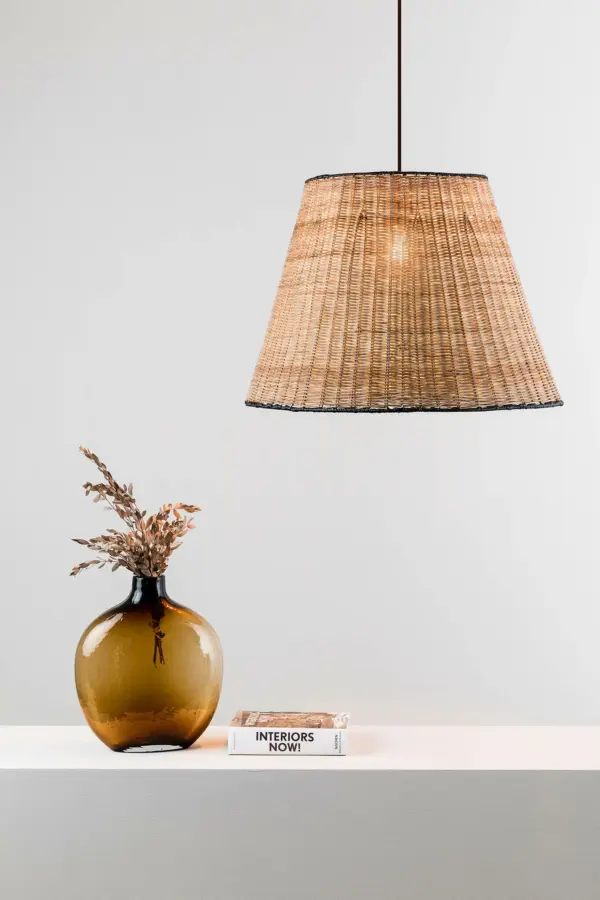 Faro Barcelona SUMBA Κρεμαστό φωτιστικό E27 σε Μαύρο/Ραττάν 15W  – 65134-72