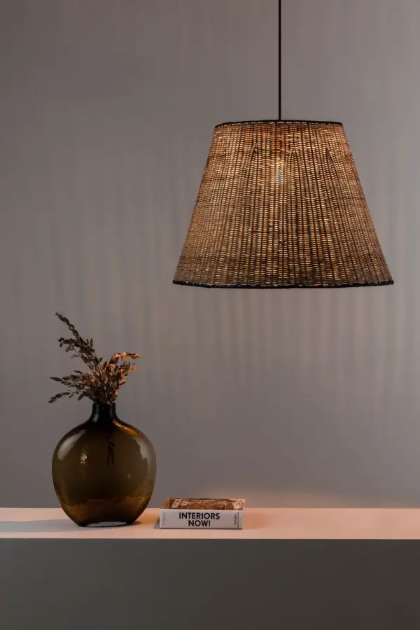 Faro Barcelona SUMBA Κρεμαστό φωτιστικό E27 σε Μαύρο/Ραττάν 15W  – 65134-72