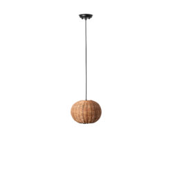 Faro Barcelona HAKA 250 Κρεμαστό Φωτιστικό E27 σε Μαύρο/Ραττάν 15W – 65134-73